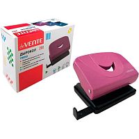 Дырокол  20л. deVENTE "Trend" 4020508 пластик,с линейкой,брусничный,к/к