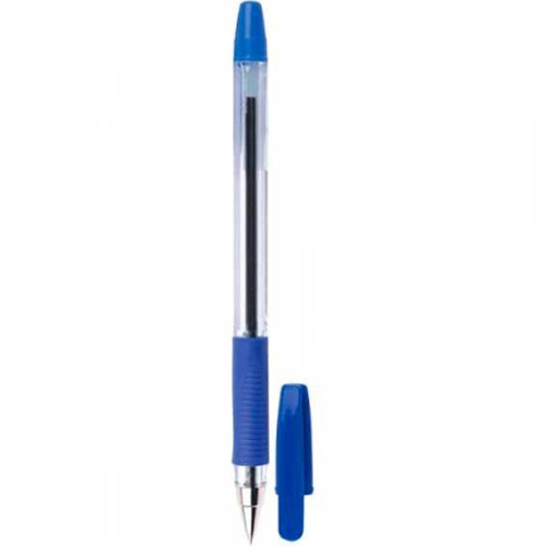 Ручка шар. ATTOMEX  "Aviator" 5070112 синяя ,0,7мм, прозр.корп.с каучук.держ.