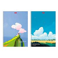 Тетрадь 96л. (линейка) А4 ХАТ спираль "Далекие горизонты" перфор.на отрыв,тисн.,асс.