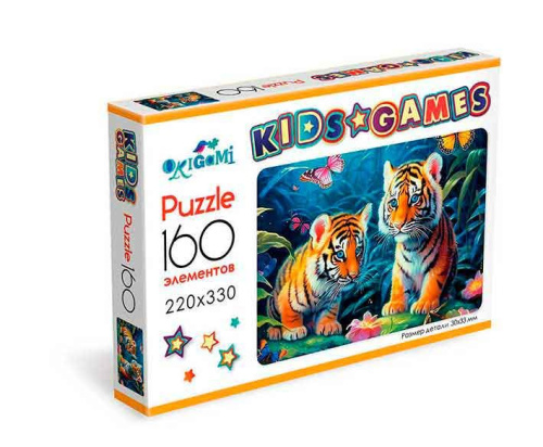 Пазлы  160 ORIGAMI Kids Games "Тигрята" 08558