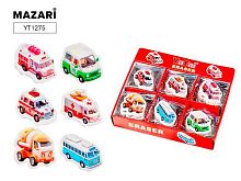 Ластик MAZARI "Машинки" YT1275 термопласт.рез.,фигурн.,3,5*4*0,6см