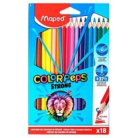 Карандаши пластик. 18цв. MAPED Color'Peps Strong 862718 повыш.прочности,к/к,е/подвес