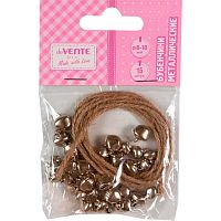 Бубенчики д/рукоделия deVENTE "Diy.Серебряные" 8001586 (15шт) 8-10мм+1м пеньковой верёвки,пакет