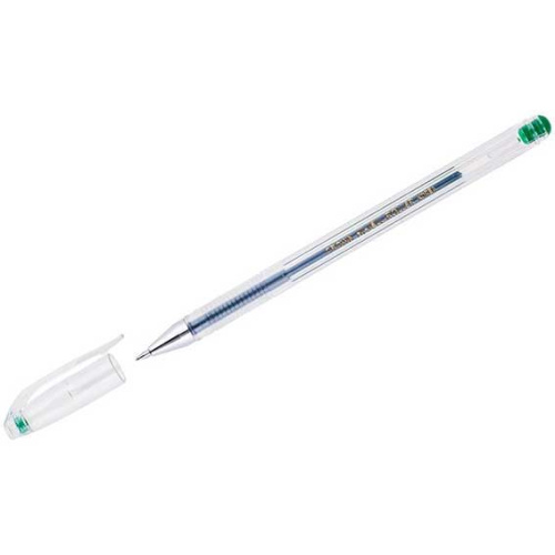 Ручка гелевая CROWN HJR-500B 0,5мм зеленая, со штрихкодом на корпусе