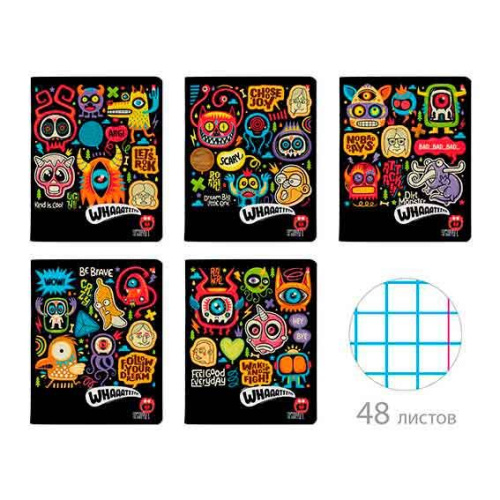 Тетрадь 48л. (клетка) АЛЬТ "Crazy monsters" 7-48-1236 асс. Тетрадь 48л. (клетка) АЛЬТ "Crazy monsters" 7-48-1236 асс.