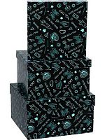 Коробка подар. 3в1 Миленд "Только для мальчиков" квадрат. КОР-2858 (19,5*19,5*11-15,5*15,5*9см)