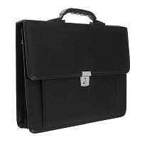Портфель КБ "Сосново" 1С21 чёрный,ткань,с ремн. на пл.