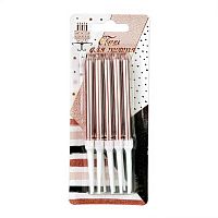 Свечи д/торта Микрос "Розовое золото" Ч54428 (8см) с держателями (10шт)