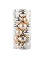 Набор ёлочных шаров Миленд "Новогоднее настроение" НУ-5640 (24шт) 5см,золотой