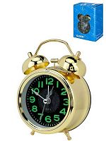 Часы-будильник Миленд "Ретро настроение" БЧ-9831 золотистые,дискретный ход,8,5*12см