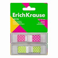 Закладки клейкие EK "Неон" 65158 пластик,45*12мм,2цв.*40л.,в диспенсере