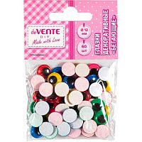 Декор. элементы deVENTE "Глазки" 8001561 самокл.,круглые,с подвижн.вставк.,ассорти,12мм,60шт.
