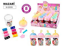 Тесто для лепки  8цв. 13,5гр. MAZARI "Ice cream" M-20339 формочки (2шт.),пласт.банка