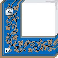 Салфетка бум. Bouquet Home Collection Classic "Золотые узоры синий фон" 57413 3-х сл.(20шт) 33*33см