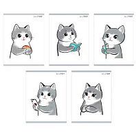 Тетрадь 40л. (клетка) ЭКСМО "День котика" ТК409148 мел.карт.асс.