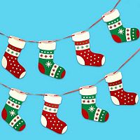 Гирлянда декор. "Новогодний сапожок" 3м S-1,S-2,S-3 Карн257