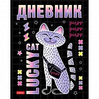 Дневник 1-11кл. ХАТ тв.обл. "Lucky cat" 28650 мат.лам.,3D фольга