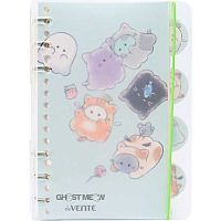 Блокнот В6  40л. deVENTE "Ghost Meow" 2350508 пластик.обл.,на кольцах,4раздел.,асс.