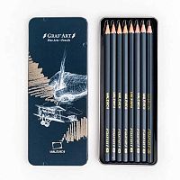 Карандаши ч/гр. МАЛЕВИЧЪ "Graf'Art" 197900 (8шт) (2Н,Н,НВ,В,2В,4В,6В,8В) метал.кор.