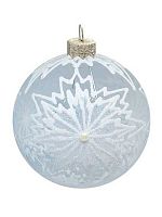 Шар КОЛОМЕЕВ "Снежинка снежная" КУ-100-194111 стекло, 10см,подар.уп.