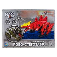 Конструктор 1TOY РобоЛайф "Робо-стегозавр" Т19095 зелёный,(49дет.),движение,звук,эффекты