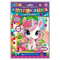 Аппликация из помпонов МУЛЬТИ АРТ "Единорог" POMPON-111500 17*23см