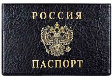 Обложка д/паспорта ДПС горизонт. черная 2203.Г-107