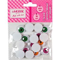 Декор. элементы deVENTE "Глазки" 8001435 самокл.,кругл.,ассорти,20мм,18шт.,пласт.пакет