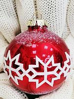 Шар КОЛОМЕЕВ "Снежный вальс" КУ-85-18174 стекло, 8,5см,подар.уп.