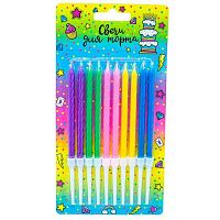 Свечи д/торта Микрос "Пастель" Ч04707  (10шт) с держателями 10см