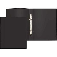Папка 2 кольца 16мм ATTOMEX А4 3081404 чёрный непрозр.,500мкм,фактура "песок"