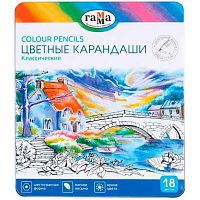 Карандаши 18цв. ГАММА "Классические" 80220213 шестигран.,грифель 3,3мм,метал.пенал