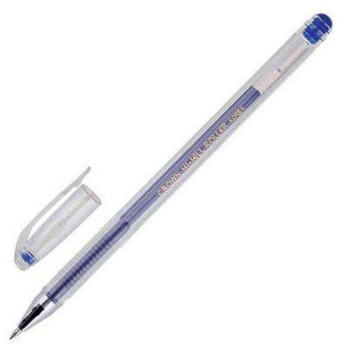 Ручка гелевая CROWN HJR-500B 0,5мм синяя, со штрихкодом на корпусе