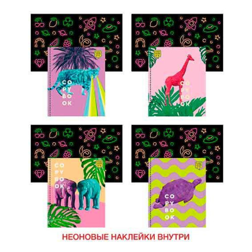Тетрадь 48л. (клетка) ЭКСМО спираль "Дуплекс" ТС2Л486843 твин-лак,2листа с неон.накл.