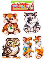Пазл мягкий Рыжий кот "Лесные жители" П-5419 (4шт) изолон