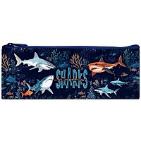 Пенал-косметичка ОНИКС 195*75 ПМП-07-20 "Мир акул" (87954) мягкий,плоск.