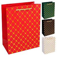 Пакет подар. КОКОС "Ромбы" 18*23*10см 253806 мат.лам.,фольга,210г/м2,асс.