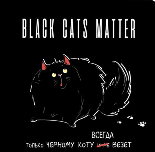 Блокнот 13*13см  32л. КОНТЭНТ "Black cats matter (толстый кот)" 978-5-00141-923-5 с иллюстр.