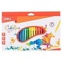 Фломастеры 24цв. DELI "ColoRun" EC10020 (1006035) вент.колп.,к/к,е/подвес