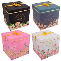 Коробка подар. КОКОС "Нежные цветы" 253914 (30*30*30см),асс.