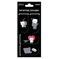 Закладки магнитные КОКОС "Кошачьи хвостики" (4шт) 260684 картон,25*55мм