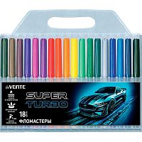 Фломастеры 18цв. deVENTE "Super Turbo" 5082631 вент.колп.,пластик.блист.