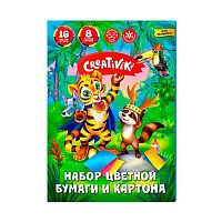 Набор цв.картона А4  8цв. и цв.бумаги А4  8цв. Creativiki НЦКБ8Л8Ц16ЛКР