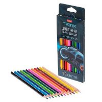 Карандаши пластик. 12цв. ХАТ "Tronix" 093404 трёхгр.,к/к,е/подвес