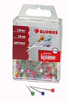 Булавки 30мм 150шт ГЛОБУС БГ30-150Ц цв.головка