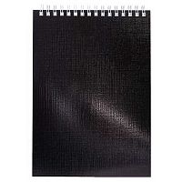 Блокнот А5  80л. ХАТ спираль "Metallic Чёрный" б/в, клетка