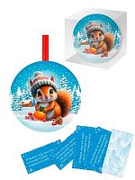 Шар с предсказаниями Миленд НГ "Белочка" НУ-2724 металл.,6,8см,12предск.