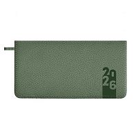 Еженедельник карм. 2026г. 170*88мм  64л. ESCALADA кож.зам. "Джут хаки" 70379 поролон,блинт.тисн.