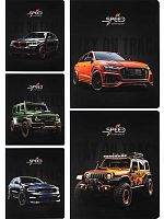 Тетрадь 48л. (клетка) Проф-Пресс "Авто на чёрном фоне" 48-5145 цв.мел.обл.,софт-тач,асс.