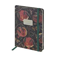 Записная книжка А5 100л. BV "Мегаполис.Флора.Гранат" 3-479/12 тв.обл.,на резинке,лин.,беж.бум.